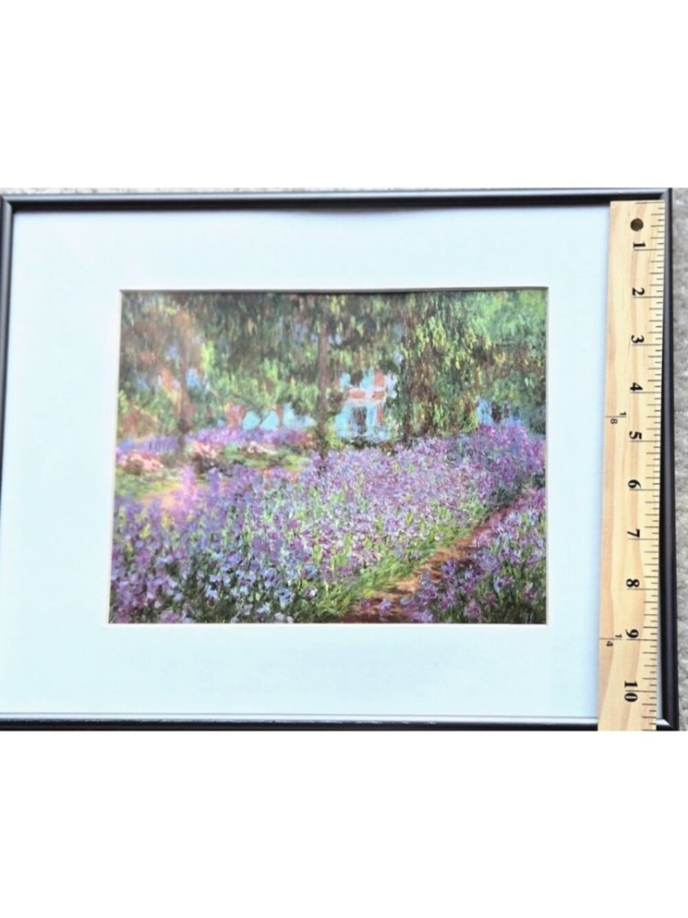 Claude Monet Print "Garden at Giverny" Matted & Framed Print 9x7" w/Frame 14x11" - Picture 2 of 5